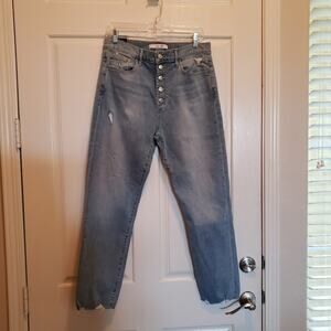Joe's high-rise straight ankle raw hem button fly jeans size 31 NWT!